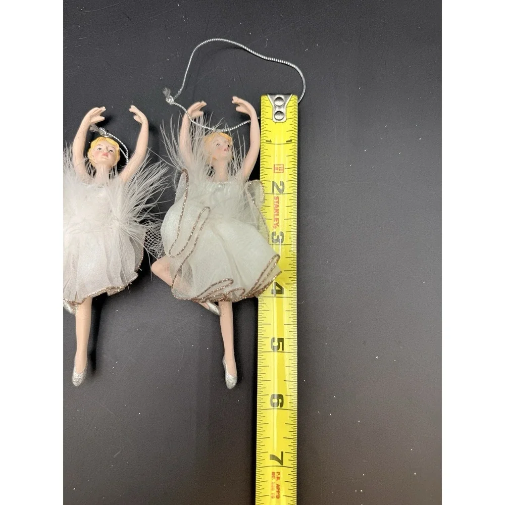 4 White Feather Woman Ballerina Dancer Doll 5.5